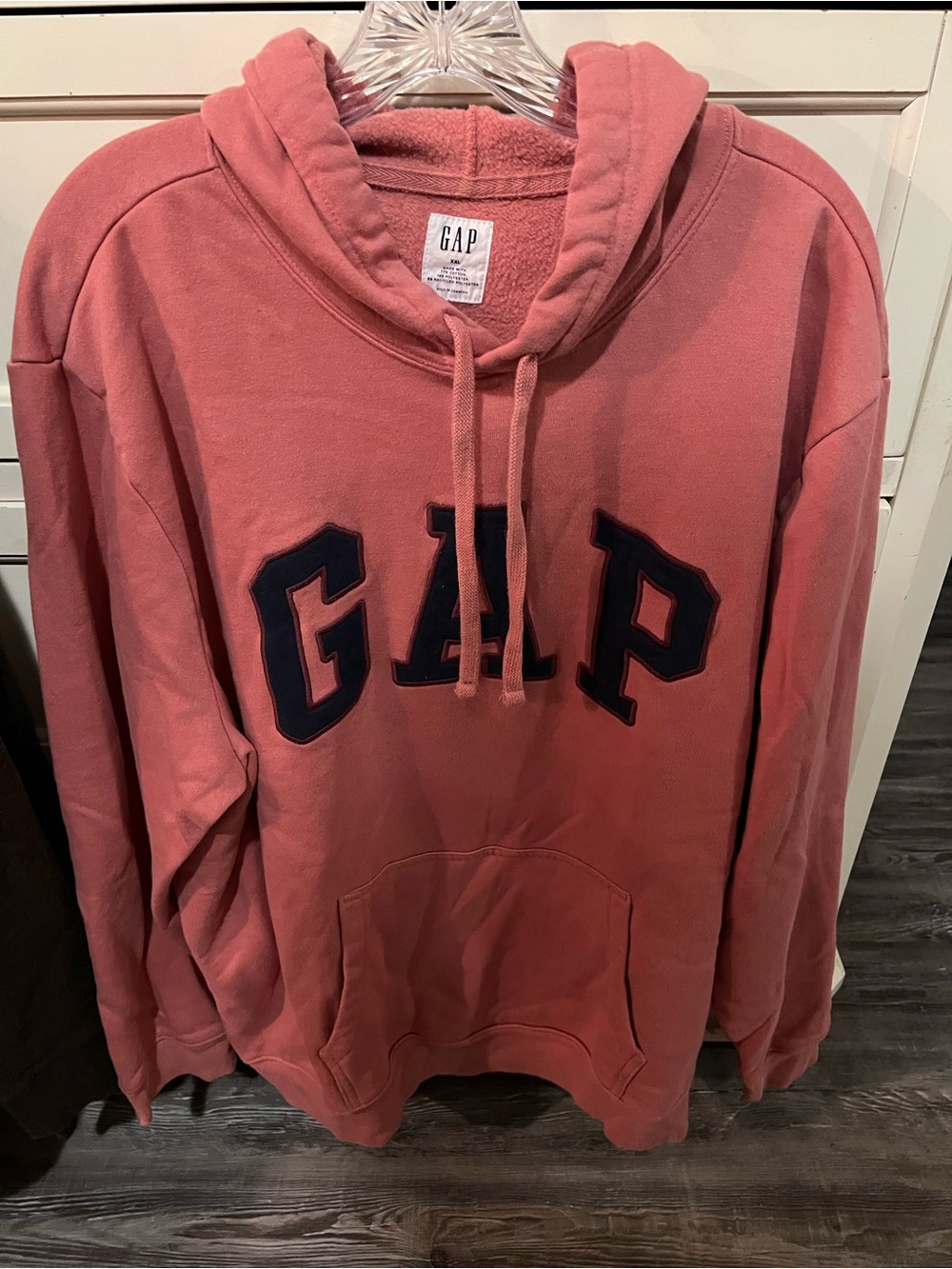 GAP Women’s Coral-Pink Logo Hoodie